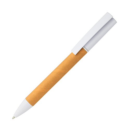 Ручка из картона и пластика (вариант 1) с логотипом Оранжевый