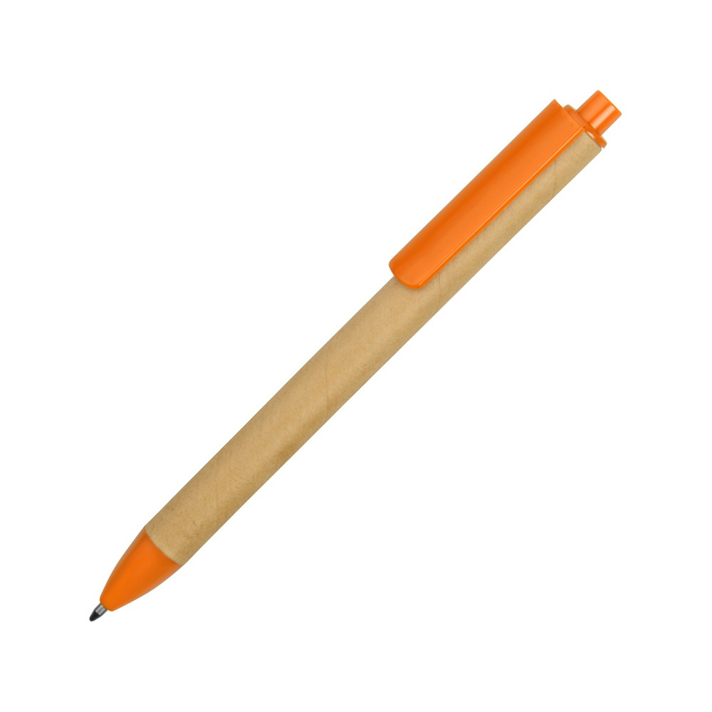 Ручка из картона и пластика (вариант 2) с логотипом Оранжевый