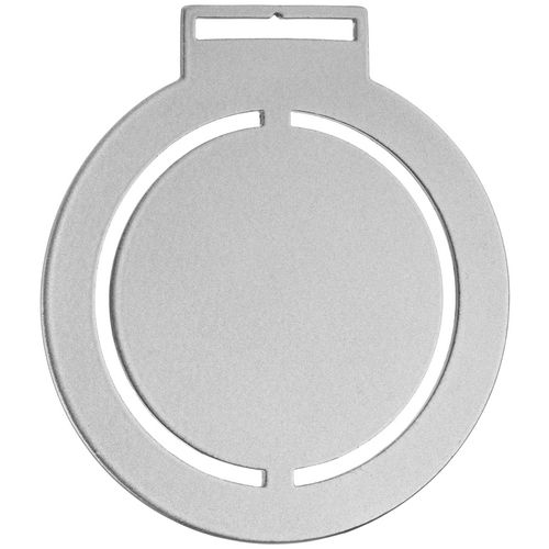 Круглая металлическая медаль с логотипом Серебристый