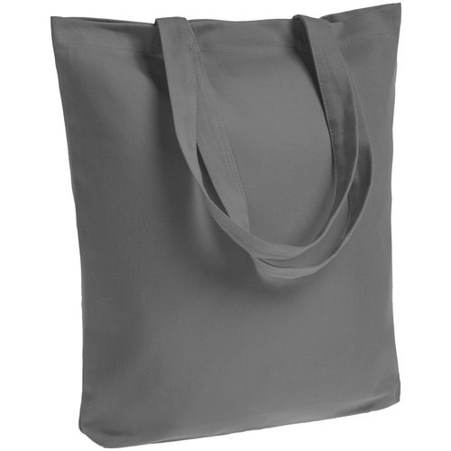 Холщовая сумка шоппер с печатью Темно-серый