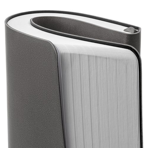 Кожаный ежедневник с логотипом и гибкой обложкой (256 стр) Темно-серый