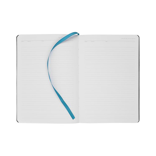 Кожаный ежедневник с логотипом и гибкой обложкой (256 стр) Голубой
