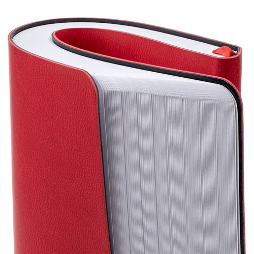 Кожаный ежедневник с логотипом и гибкой обложкой (256 стр) Красный