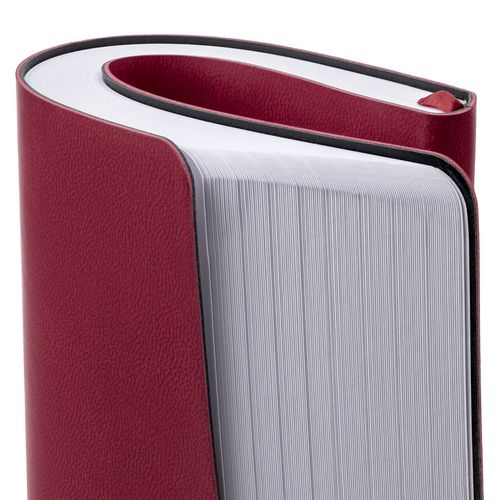 Кожаный ежедневник с логотипом и гибкой обложкой (256 стр) Бордовый