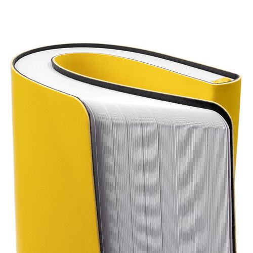 Кожаный ежедневник с логотипом и гибкой обложкой (256 стр) Желтый