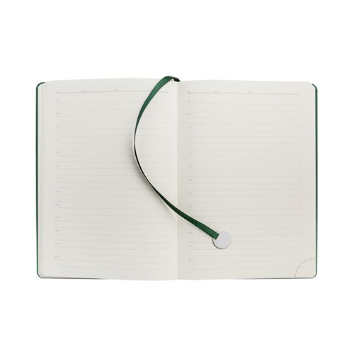 Ежедневник с металлическим шильдом и логотипом Зеленый