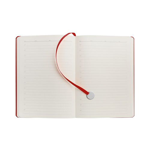 Ежедневник с металлическим шильдом и логотипом Красный