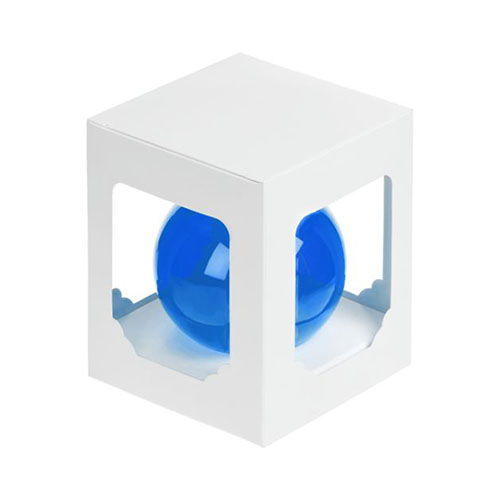 Прозрачный елочный шар с логотипом Синий