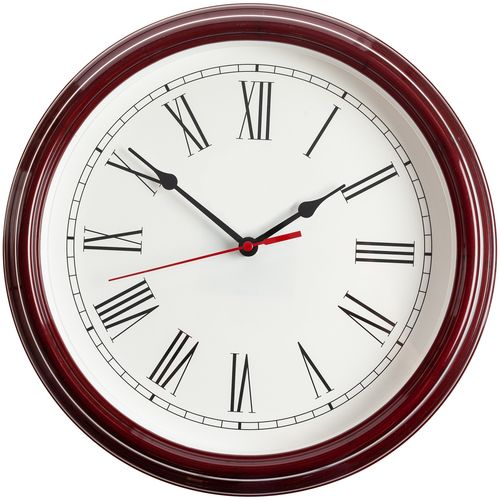 Настенные часы с логотипом Бордовый