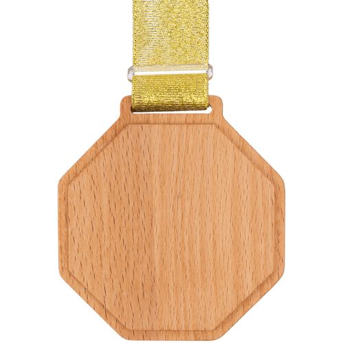 Деревянная медаль с логотипом Шестигранная