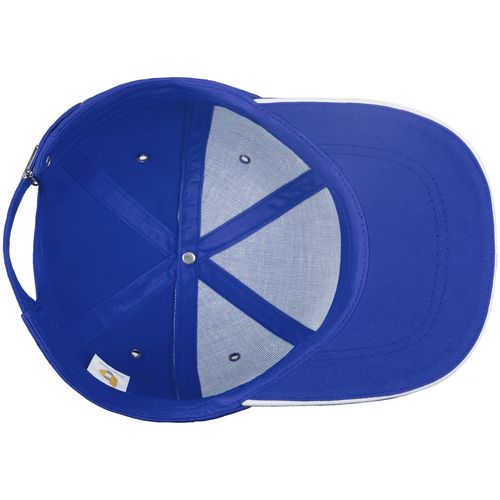 Ярко-синяя бейсболка  с белым кантом с логотипом 
