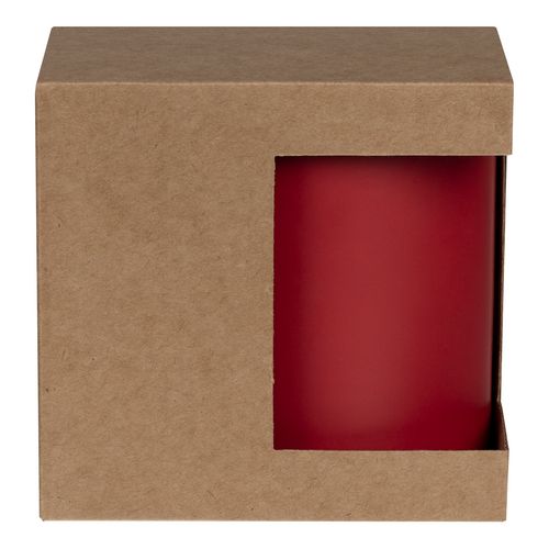 Коробка с угловым окном для кружки с логотипом Крафт