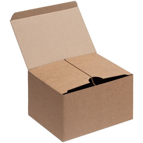 Коробка под 2 кружки с логотипом, 11,3 см Крафт