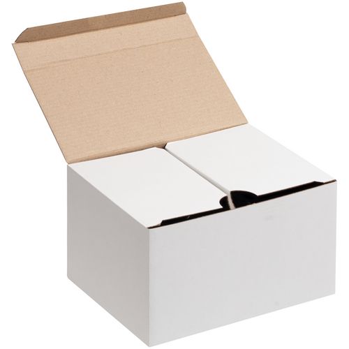 Коробка под 2 кружки с логотипом, 11,3 см Белый
