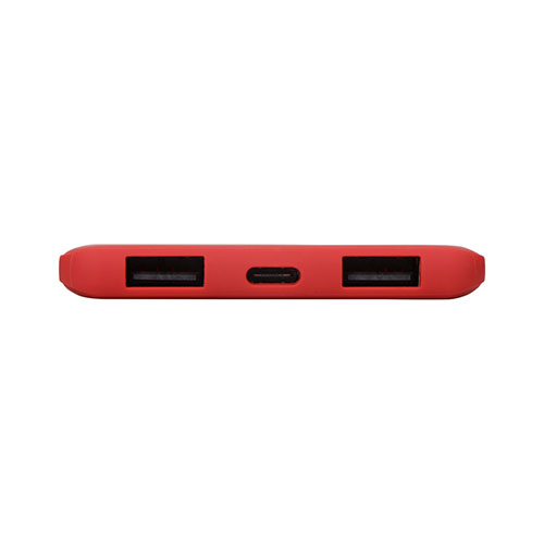 Супертонкое зарядное устройство с логотипом (5000 mAh) Красный