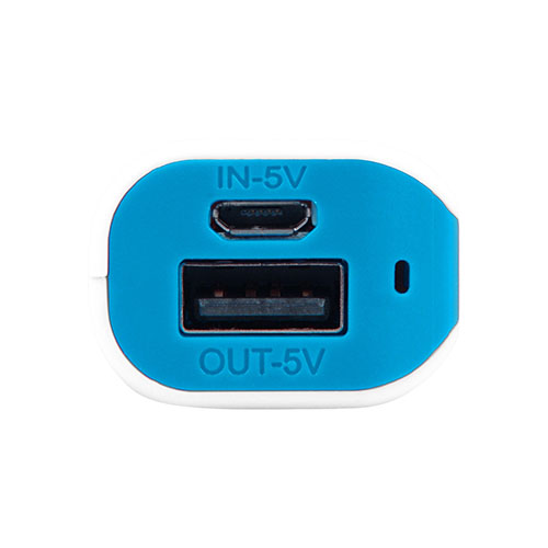Зарядное устройство-брелок с логотипом (2000 mAh) Голубой