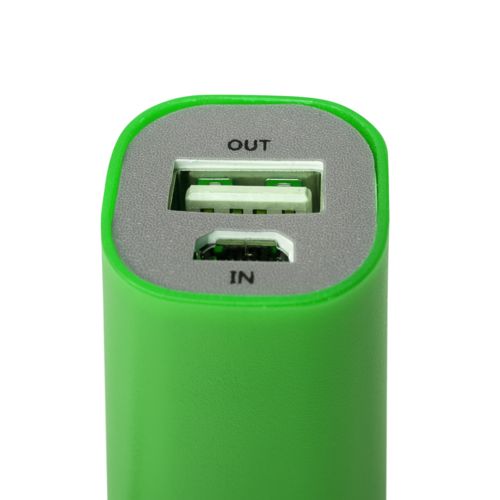 Внешний аккумулятор с логотипом (2000 мАч) Зеленый
