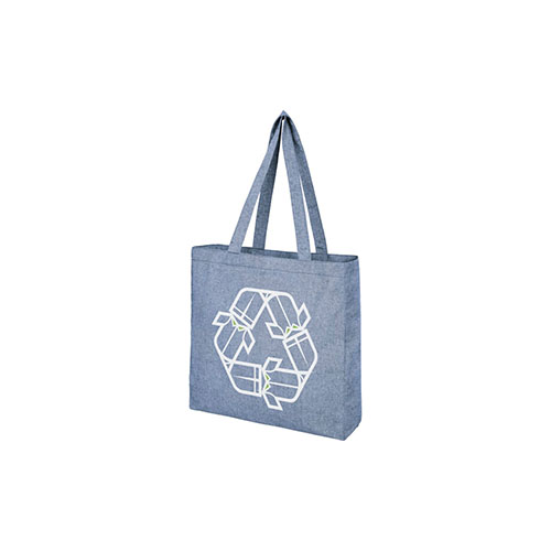 Эко-сумка из переработанного хлопка с логотипом Синий