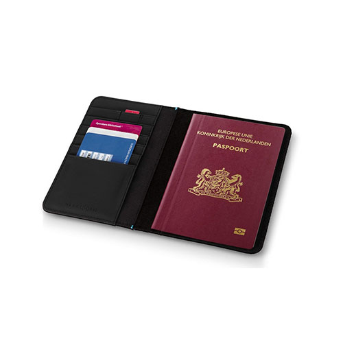 Обложка для паспорта со специальным слоем, защищающим от радиоволн с логотипом 