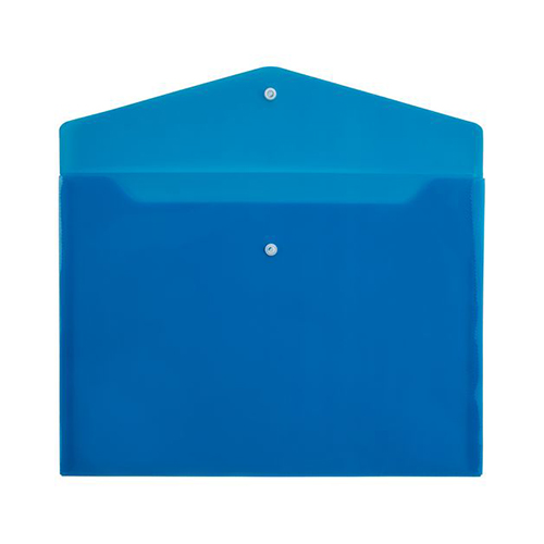 Папка-конверт на кнопке с логотипом Синий