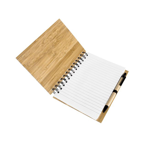 Бамбуковый блокнот с логотипом и ручкой 