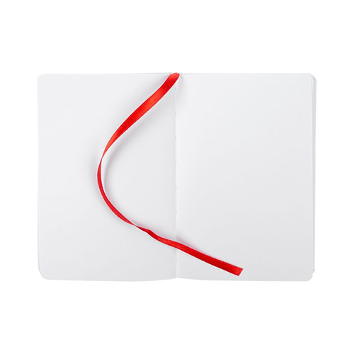 Блокнот с логотипом (обложка с имитацией льняной ткани или холста) Красный