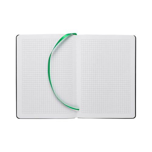 Кожаный блокнот с логотипом в клетку Зеленый