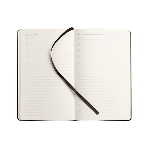 Кожаный ежедневник с логотипом (192 стр) Черный