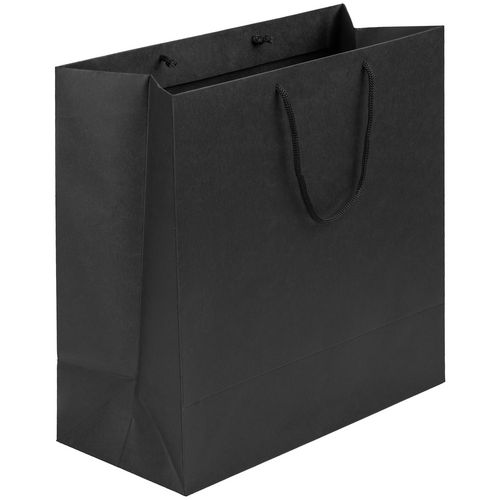 Бумажный пакет с логотипом из дизайнерской бумаги (большой) Черный