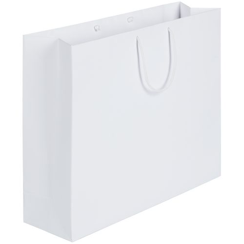 Бумажный пакет с логотипом из дизайнерского картона (большой) Белый